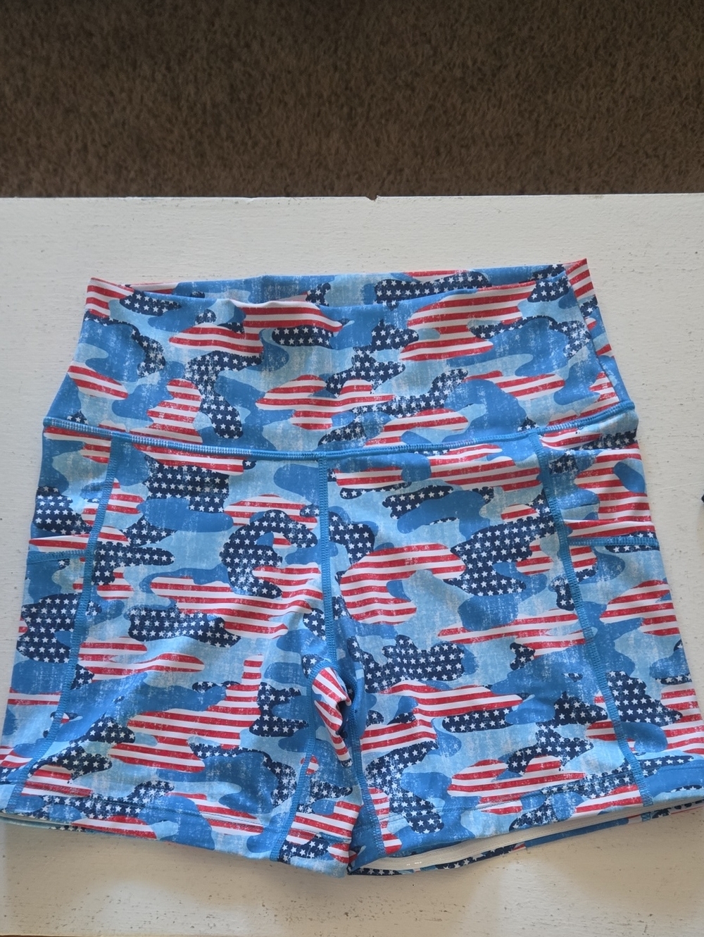 CVG High-Waist USA Flag - Blue/Red Womans Medium 5 inch